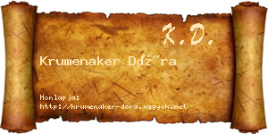 Krumenaker Dóra névjegykártya